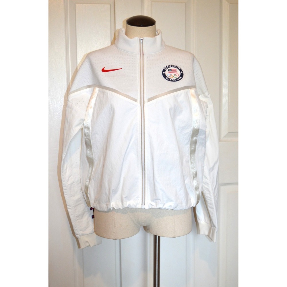 Nwt's Nike Olympic Team USA White Windrunner‎ Women's L Medal Stand Jacket